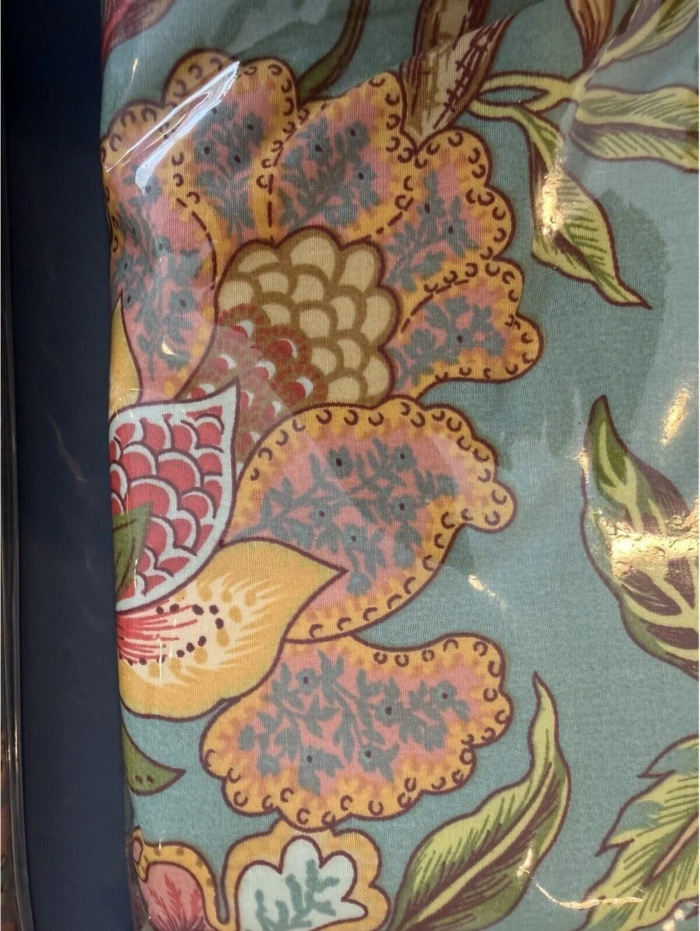 C & F Drapery/Curtain Panels Set Of 2 50”X 84” Floral Jewel Colors Cotton New